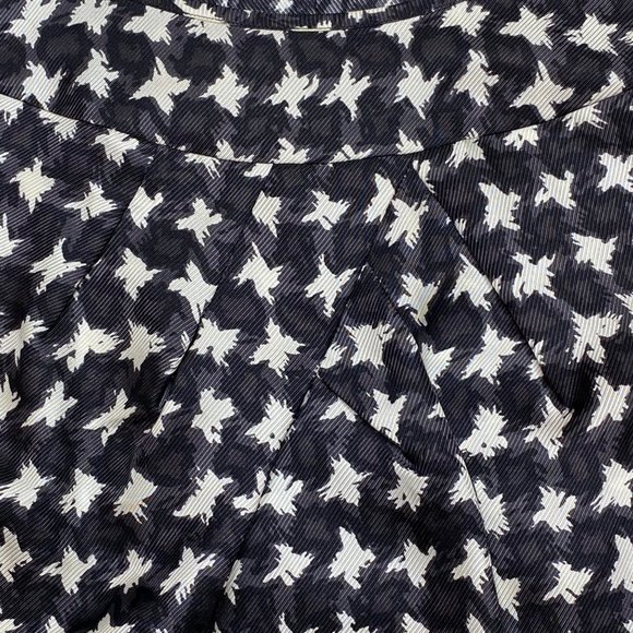 Talbots Women's Houndstooth Pattern Cap Sleeve Top Shirt Black White Size 8 - Picture 5 of 9